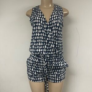 Vineyard Vines Navy and White Patterned Romper